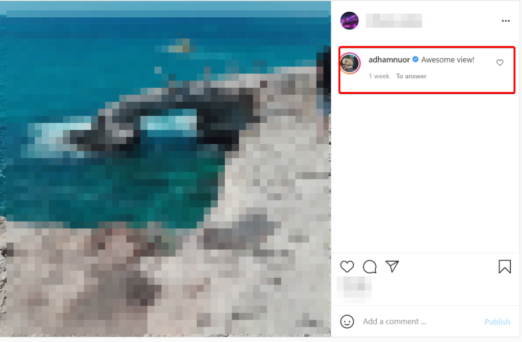 Instagram Veified comments