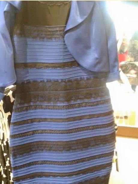 Is the dress blue or white?